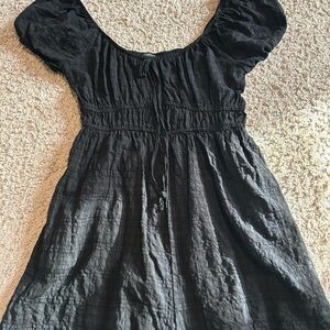 Forever 21 Black Plaid Babydoll Romper